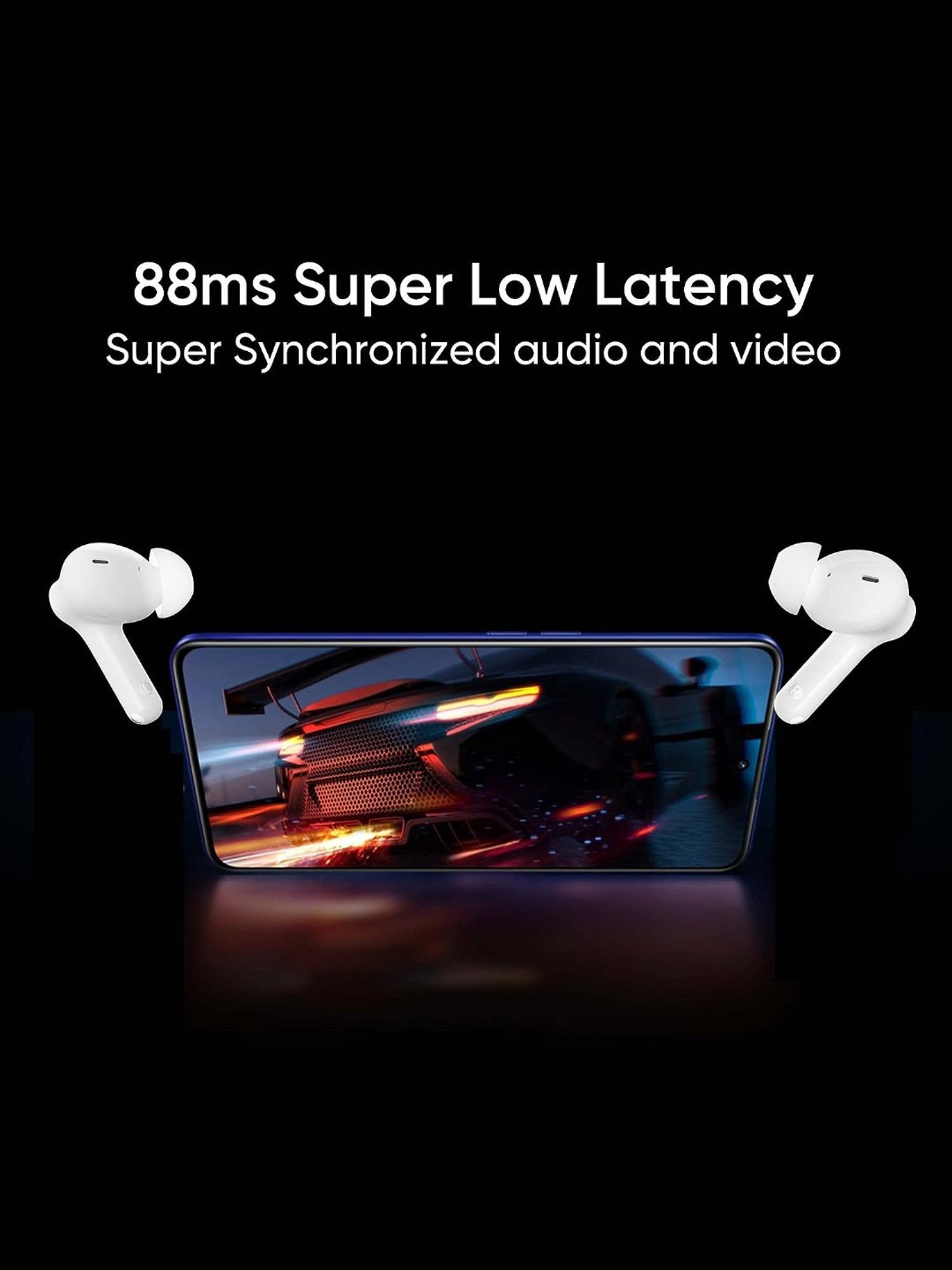 Realme TechLife Buds T100 In Ear Bluetooth Earbuds with AI ENC & 28H Playback (White, True Wireless)