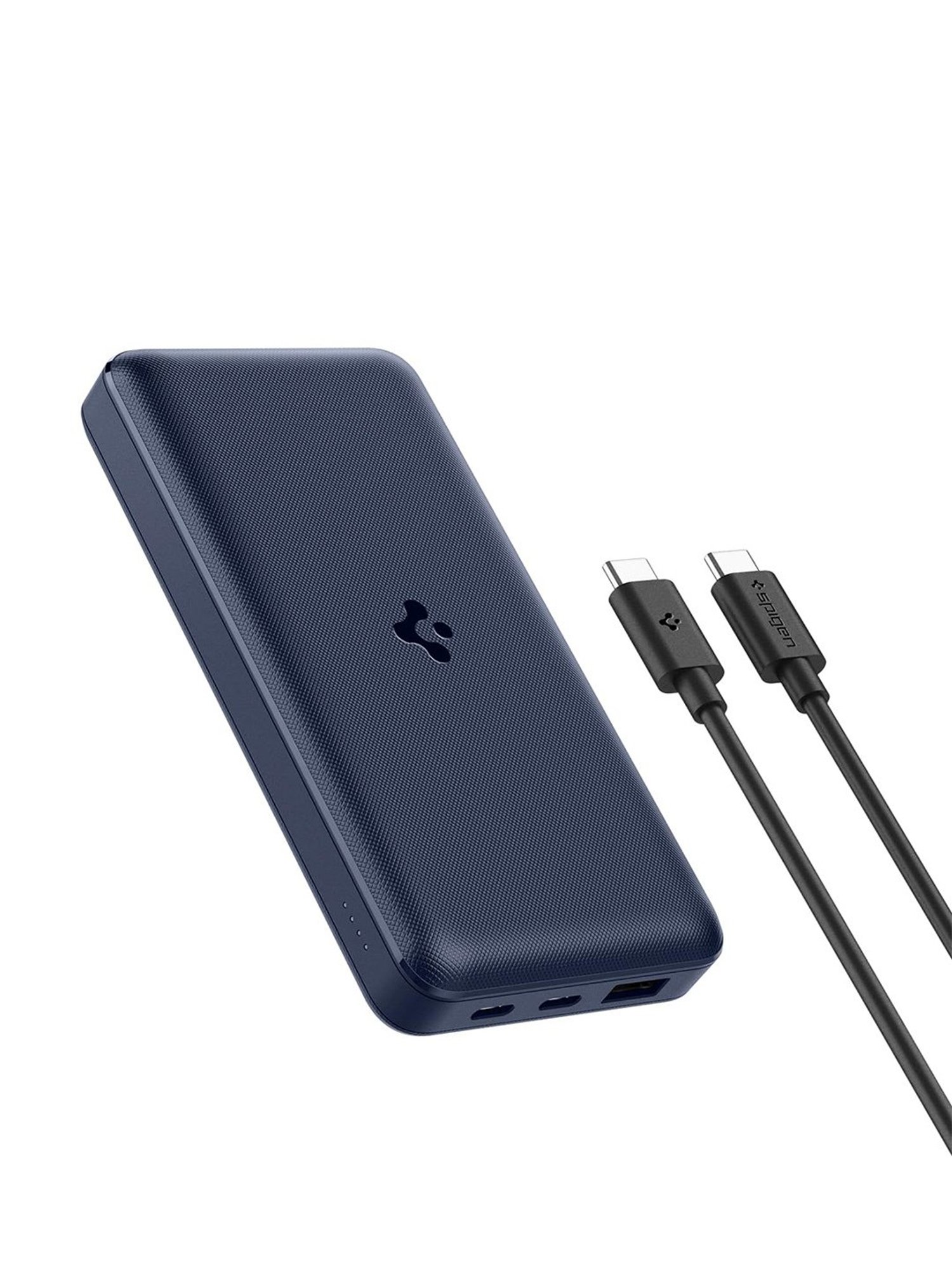 Spigen 20000 mAh, 30W Fast Charging Power Bank for MacBook with 2 USB-C Ports (Navy Blue)