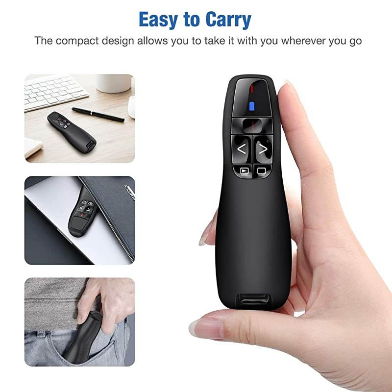 Wireless Presenter Remote 24GHz Wireless USB Presenter PowerPoint Remote PPT Clicker for Presentation