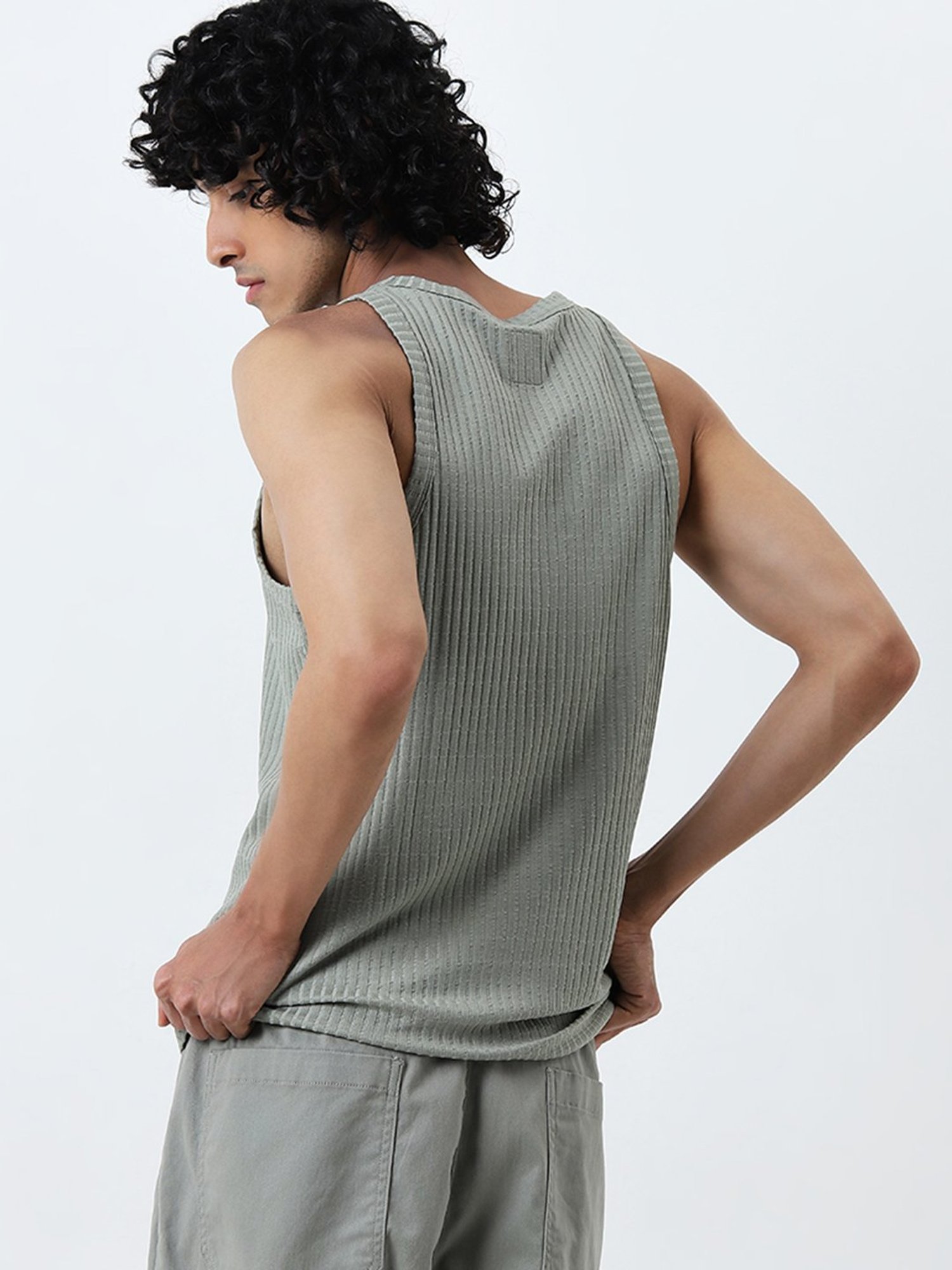 Nuon by Westside Sage Ribbed Slim-Fit T-Shirt