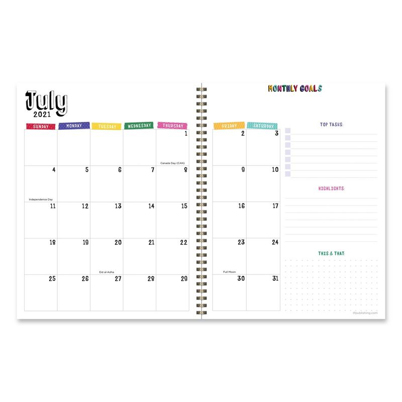 2021-22 Academic Planner 8.5" x 11" Pattern Years Daily/Weekly/Monthly - The Time Factory