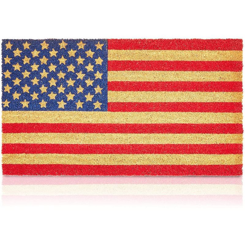 Evergreen Flag Cambridge Welcome Burlap Sassafras Switch Mat - 22" Long x 10" High