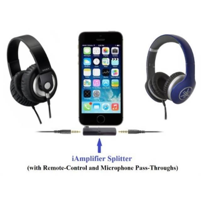 kokkia iamplifier: tiny headphone amplifier splitter, with remote & mic passthrough
