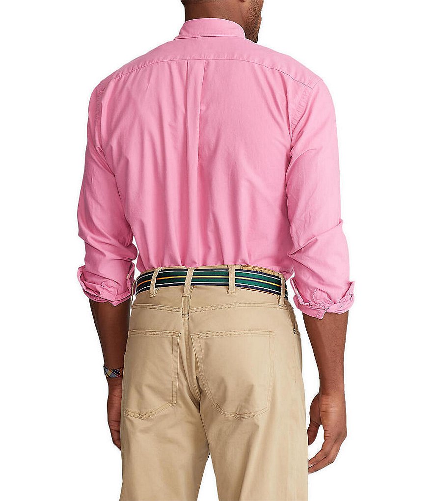 Polo Ralph Lauren Big & Tall Solid Garment-Dye Oxford Long-Sleeve Woven Shirt