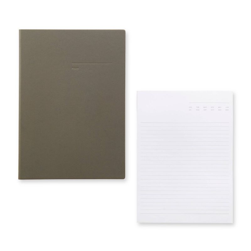 A5 Pad Folio with Clip and Paper Pad Charcoal - Good Office Day