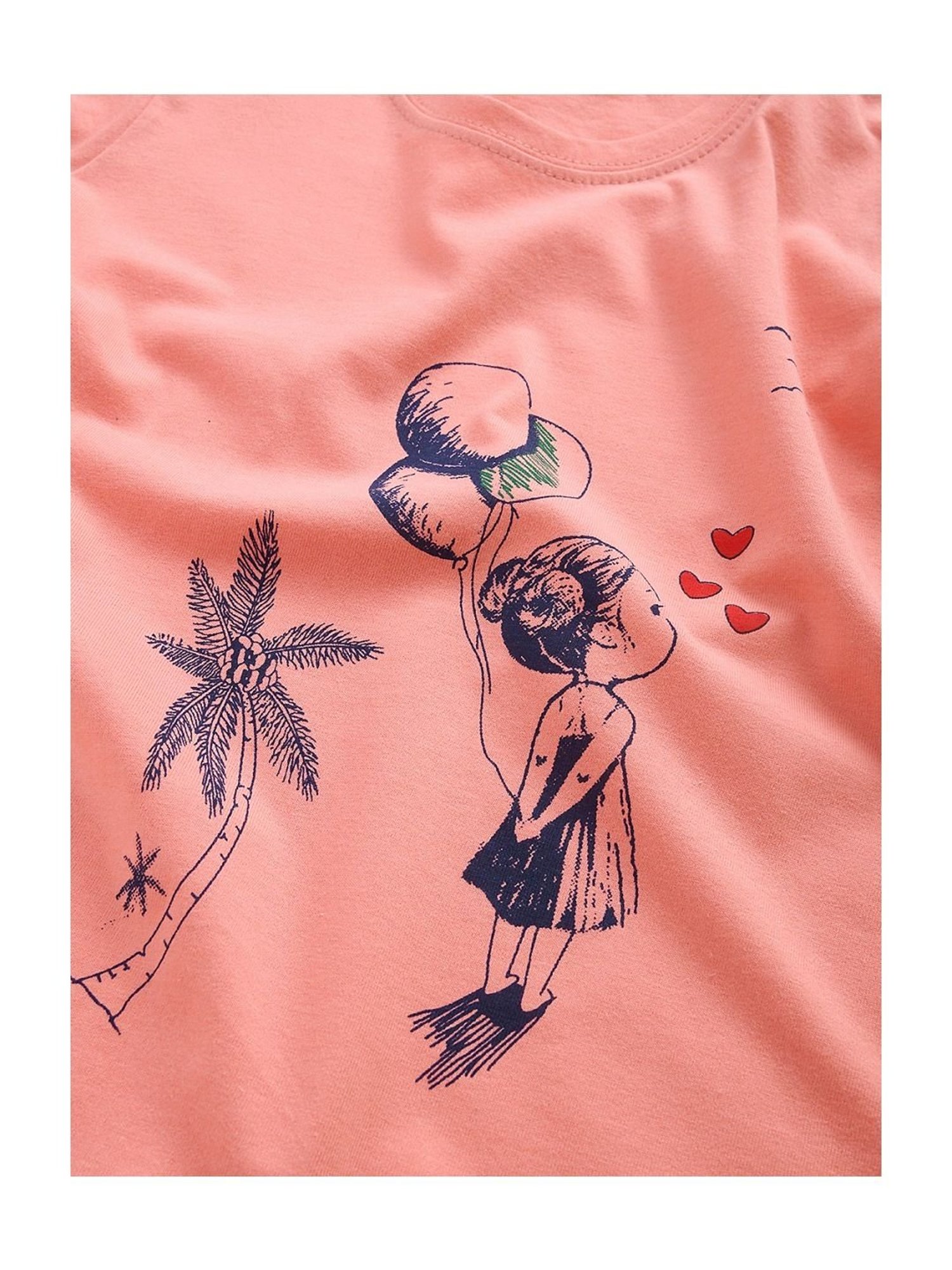 Kids Craft Peach Cotton Printed T-Shirt & Pants