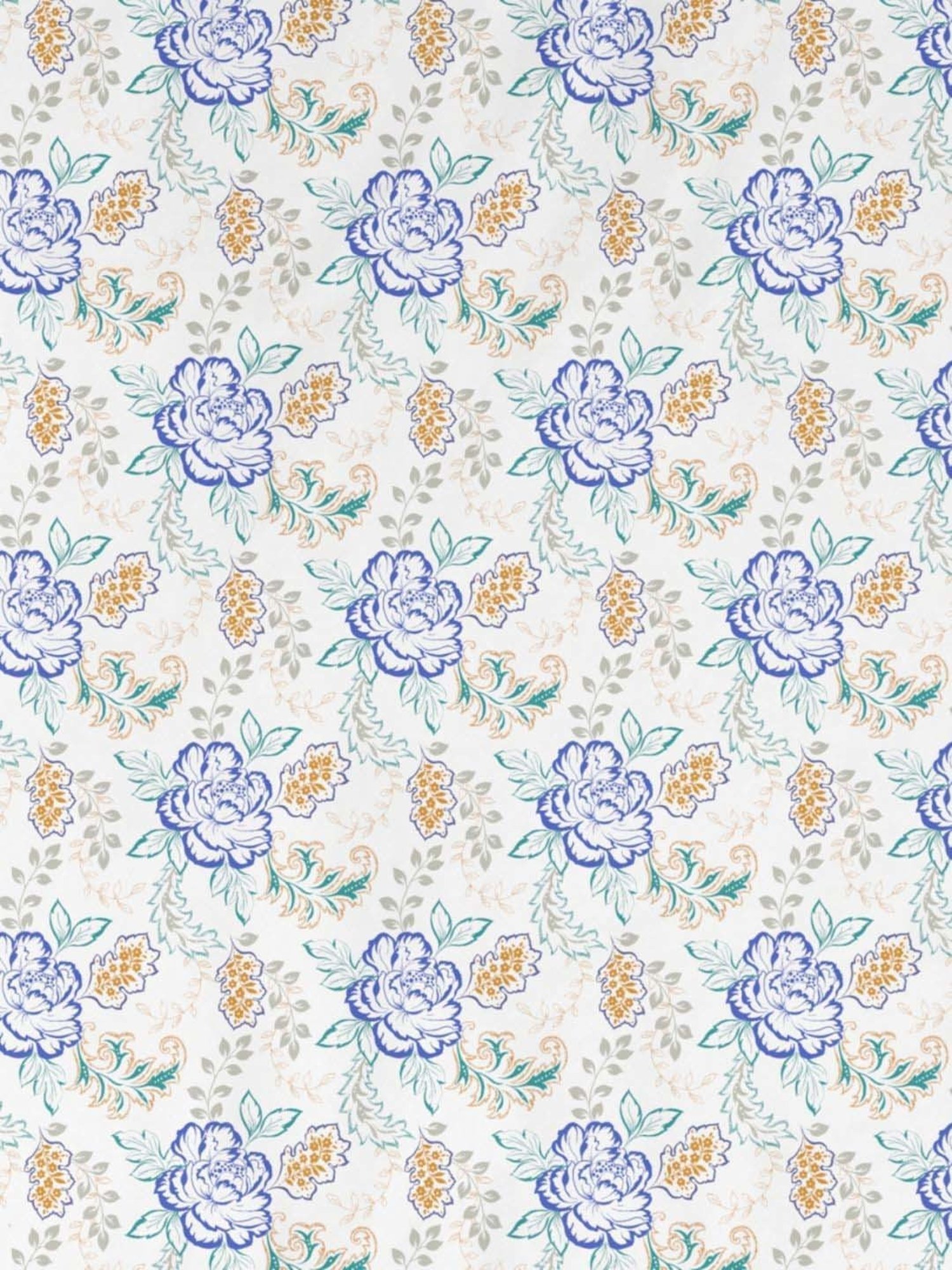 DDecor Lyra Floral Blue Cotton 144 TC Double Bedsheet With 2 Pillow Covers