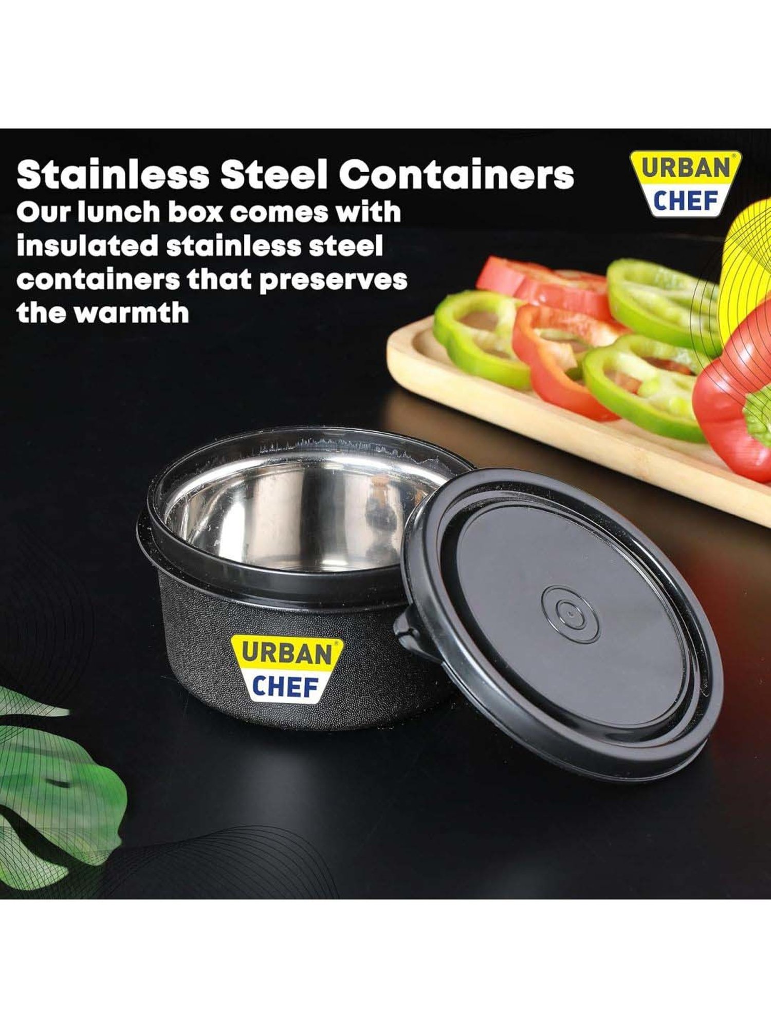 Milton Red Stainless Steel Small Tiffin Box - Set of 2