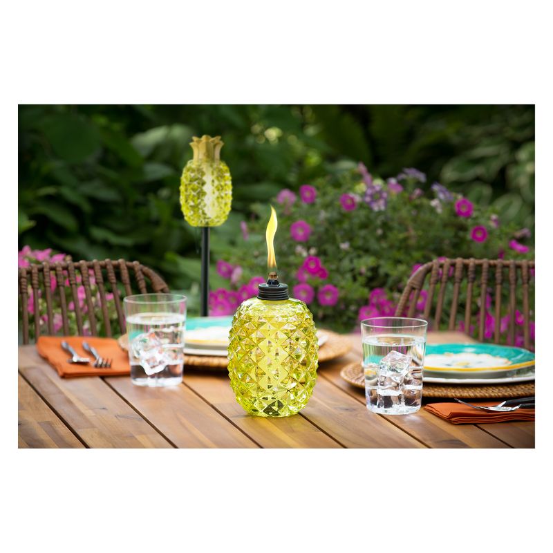 65" 2pk Aloha Pineapple Glass Torch Green - TIKI
