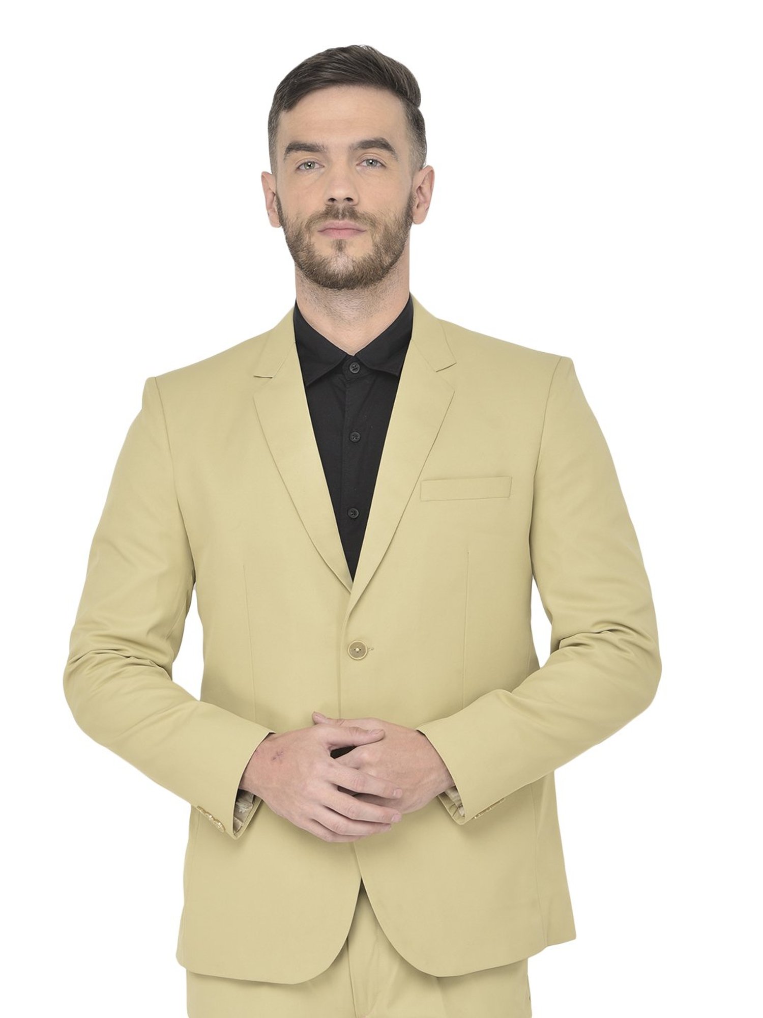 SG RAJASAHAB Beige Regular Fit Blazer