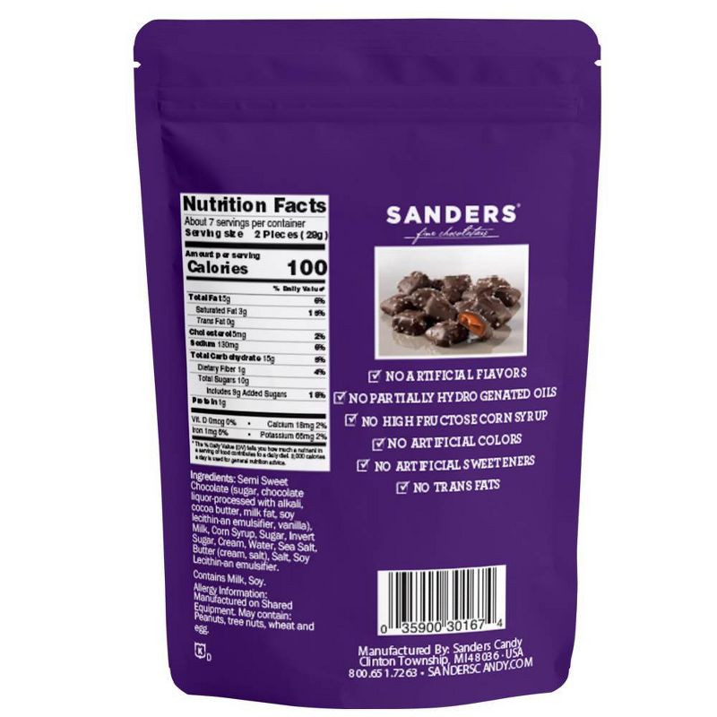 Sander Dark Chocolate Sea Salt Caramels Stand Up Pouch - 7oz