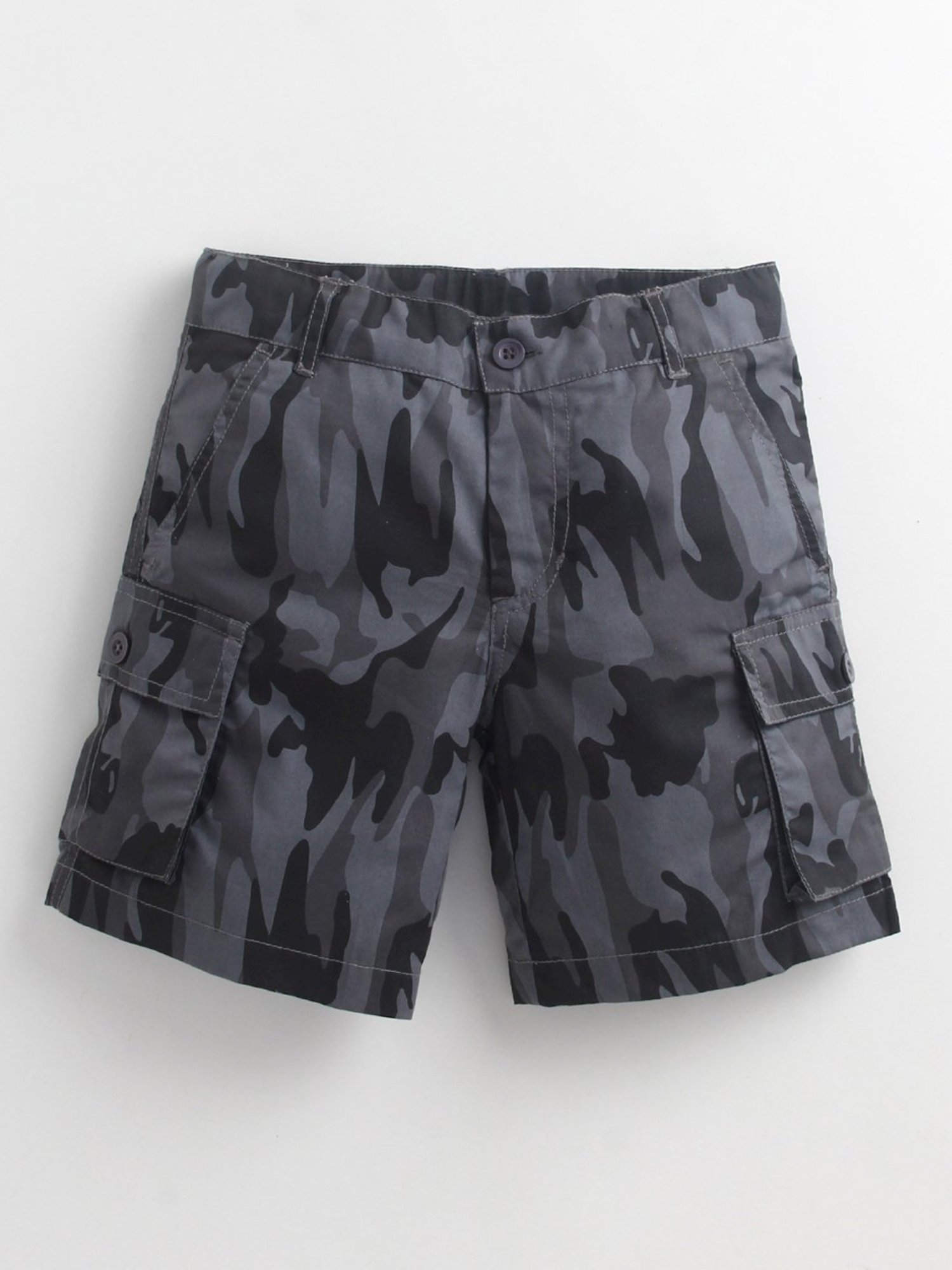Cherry Crumble by Nitt Hyman Kids Grey & Black Camouflage Shorts