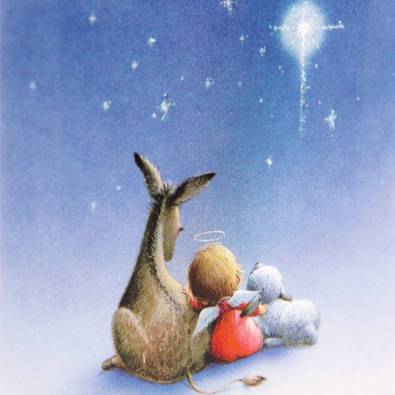 16ct Hallmark Donkey & Angel Greeting Cards
