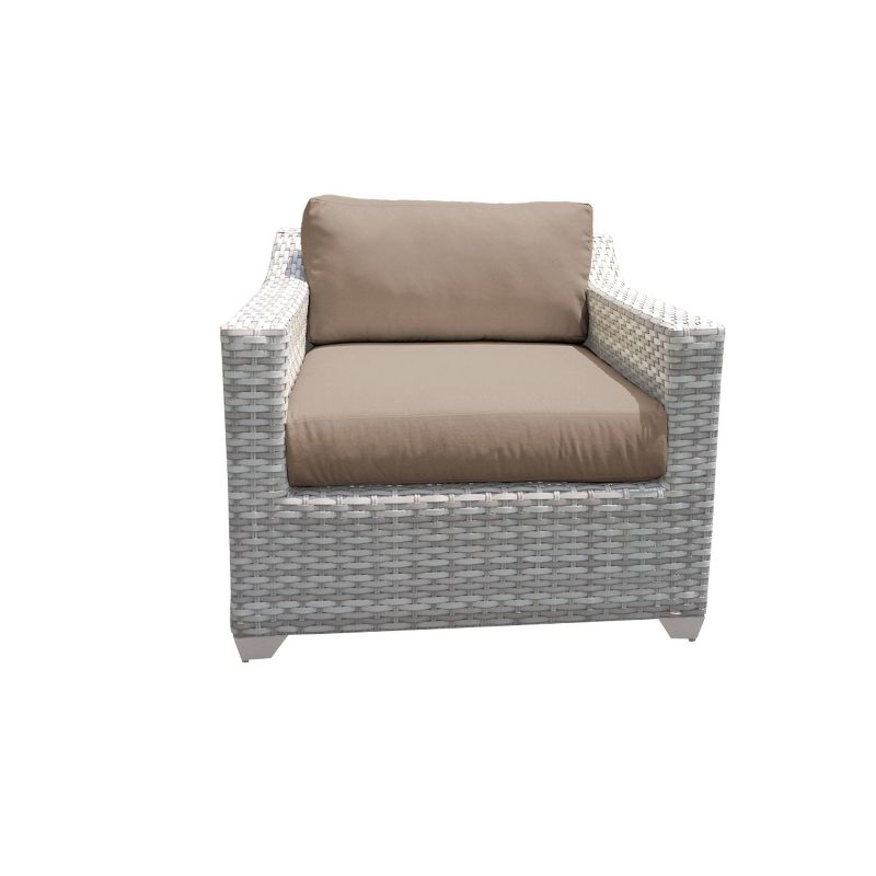 Nolin 7pc Sectional Weathered Brown Frame Sunbrella Spectrum Denim Fabric - La-Z-Boy