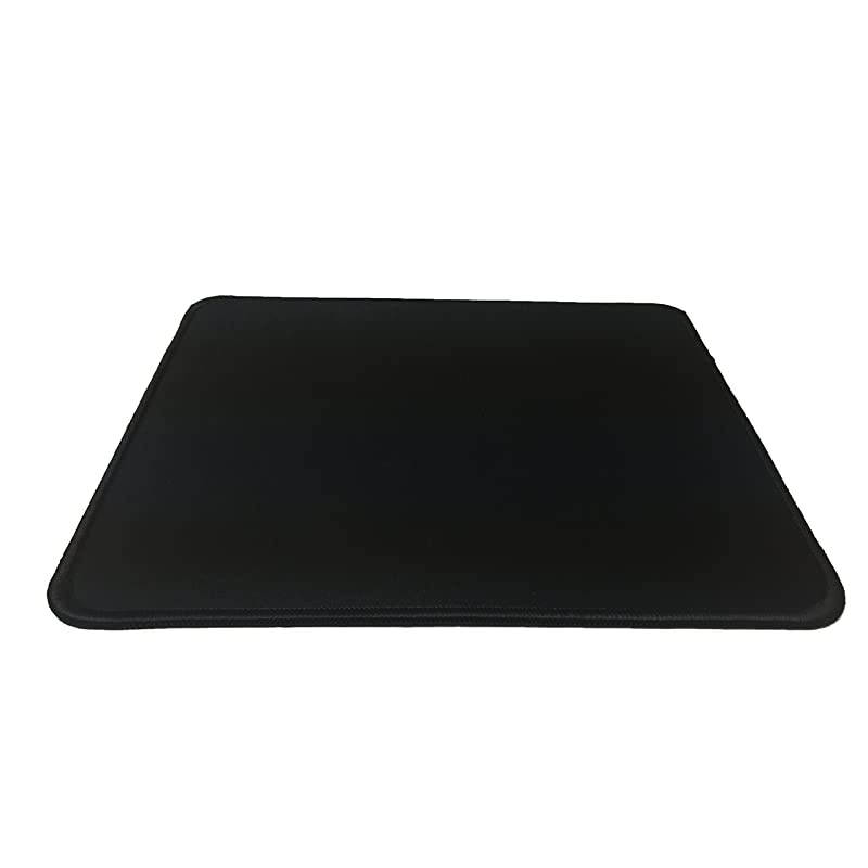 Black Small Gaming Mouse Pad Stitched Edges Speed Silky Smooth Surface 106X86X012