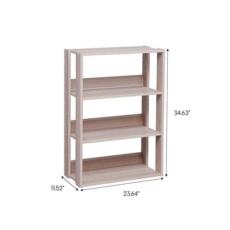 USA OWR600N 3Shelf Wide Open Wood Shelving Unit Natural