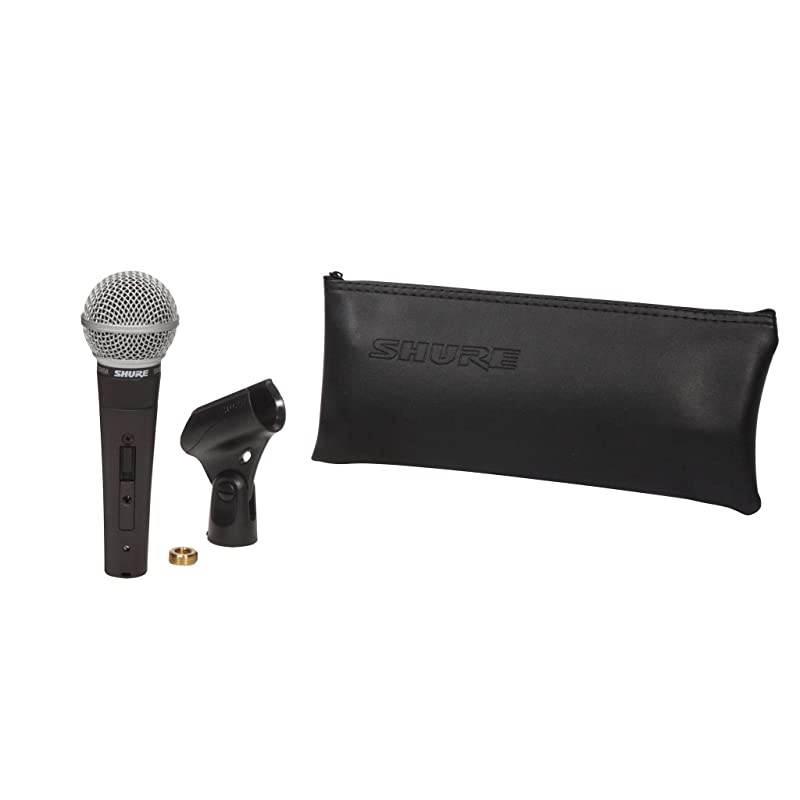 SM58 Cardioid Dynamic Vocal Microphone with On/Off Switch, Pneumatic Shock Mount, Spherical Mesh Grille with Built-in Pop Filter, A25D Mic Clip, Storage Bag, 3-pin XLR Connector (SM58S)