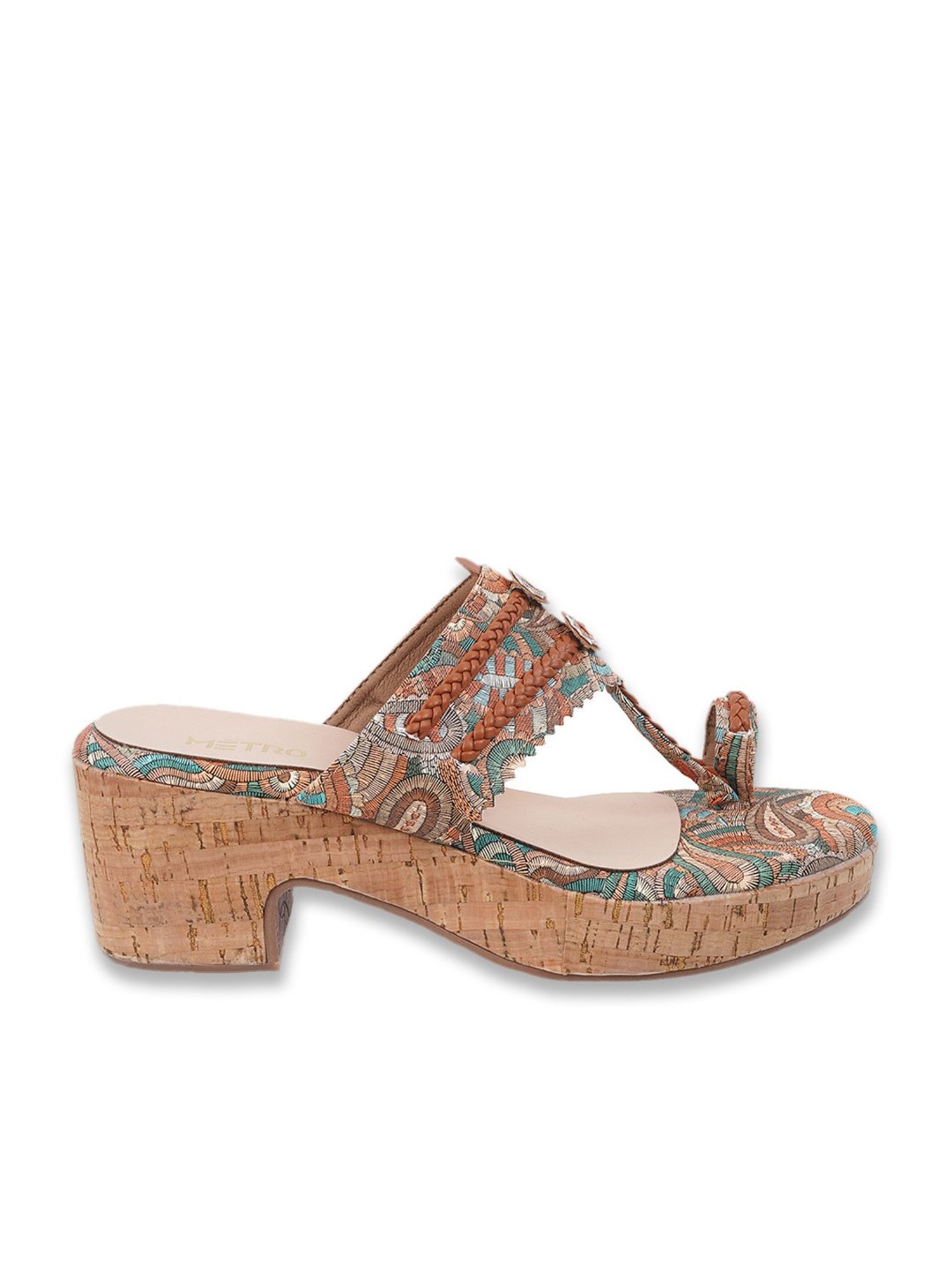 Metro Women's Tan Kolhapuri Sandals
