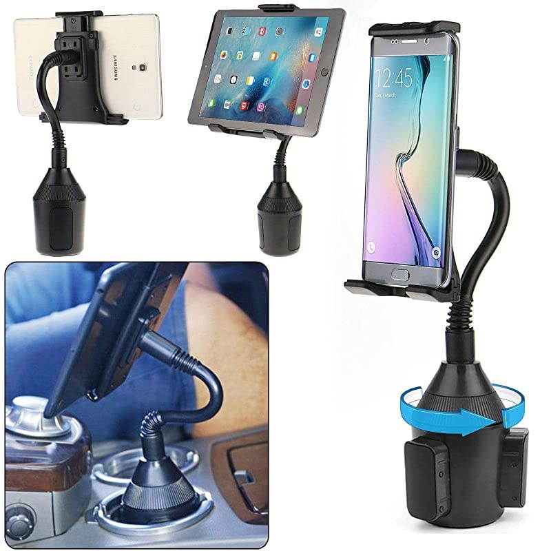 Holder for Car iPad Truck Mount Gooseneck Cup Holder Stand Phone Holder Compatible with iPhone 12 11 Pro11XS MaxXRX87SE Samsung Galaxy S20S10S9S8S7