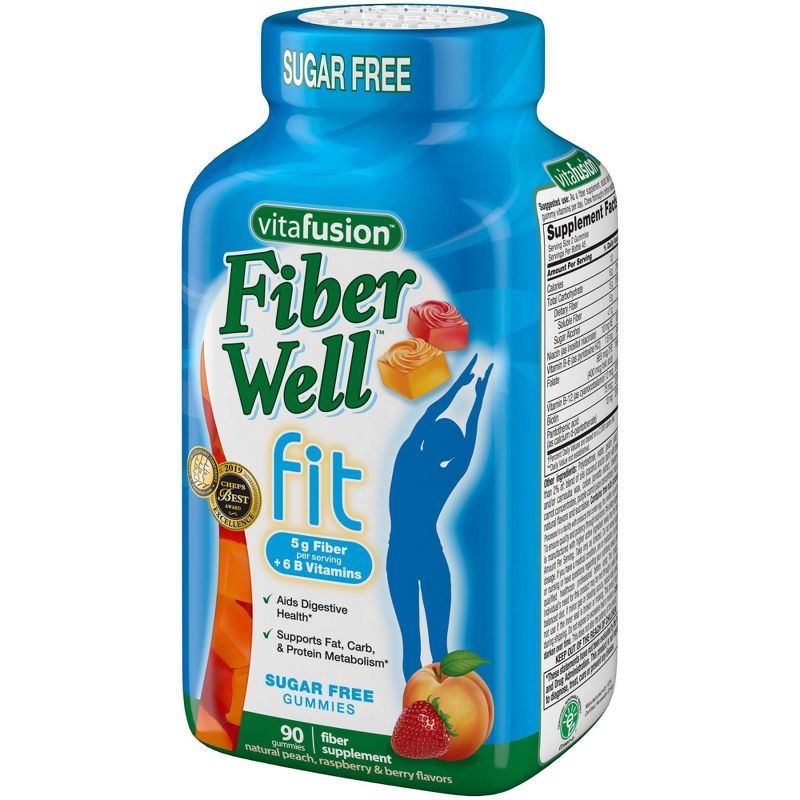 Vitafusion Fiber Well Fit Gummies - Peach, Strawberry & Berry - 90ct