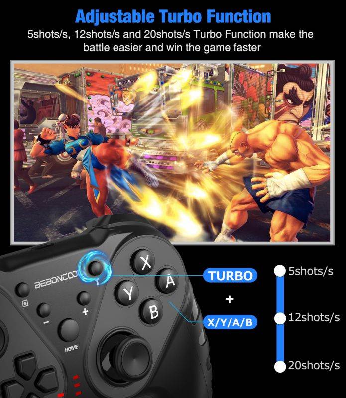 Wireless Pro Controller for Switch Controllers,Pro Controller Compatible with Switch/Switch Lite, Remote Control for Switch Controller Wireless with Turbo/Wake Up Console/Vibration-Black