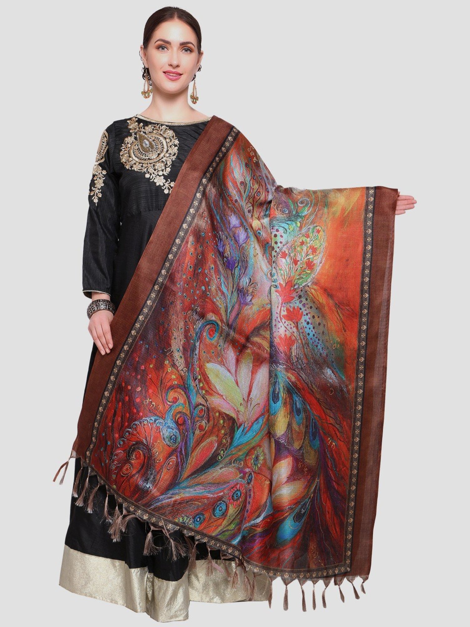 Saree Mall Multicolored Printed Dupatta