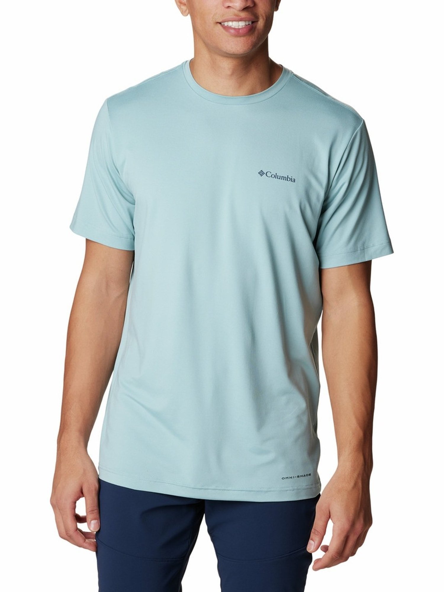 Columbia Blue Regular Fit Printed T-Shirt
