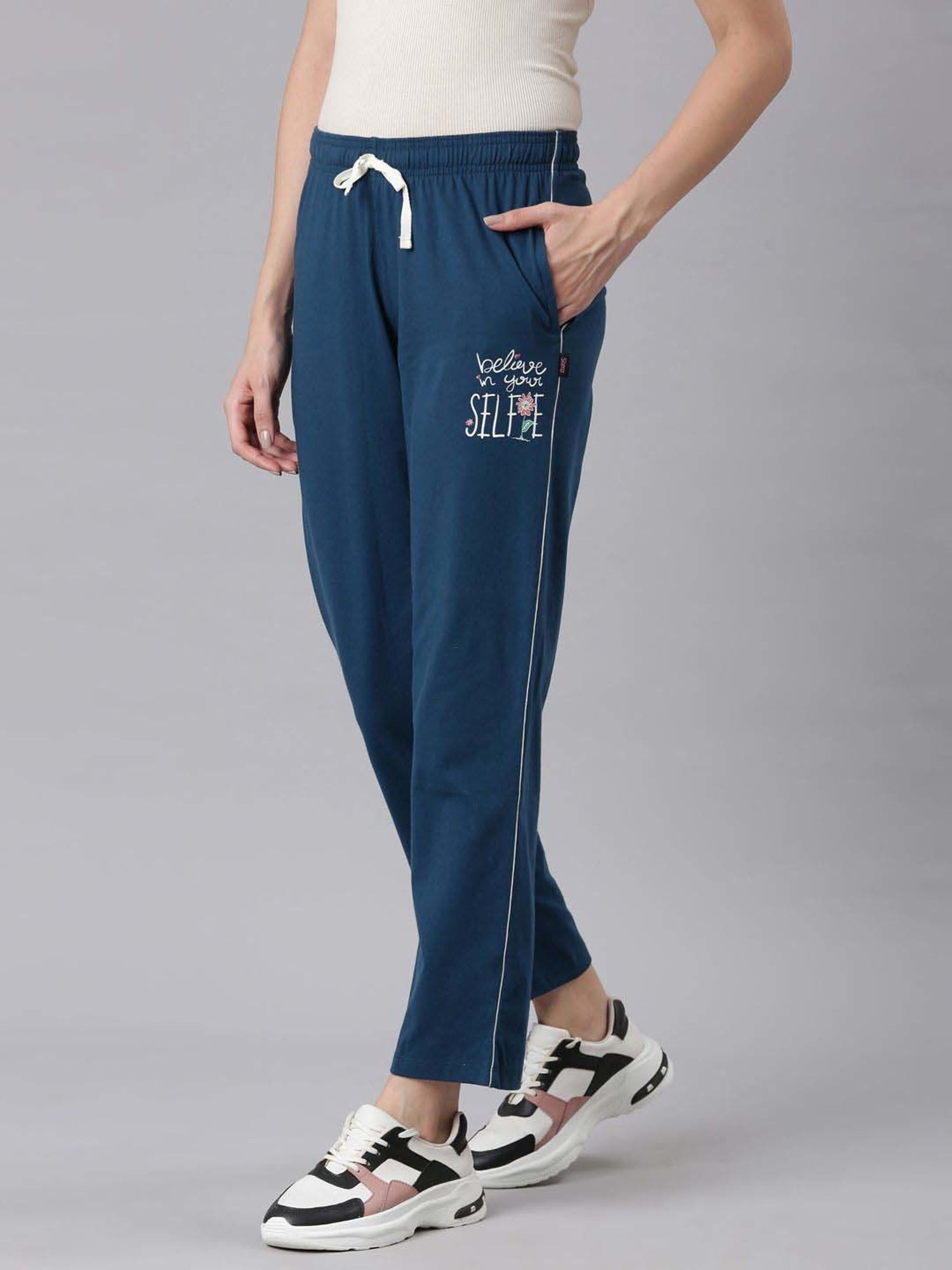 Dixcy Slimz Blue Printed Track Pants