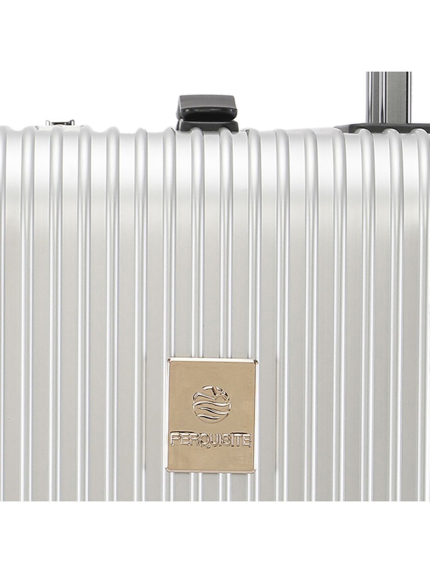 Perquisite Aluminium Trolly Silver Textured Hard Cabin Bag - 56 cm