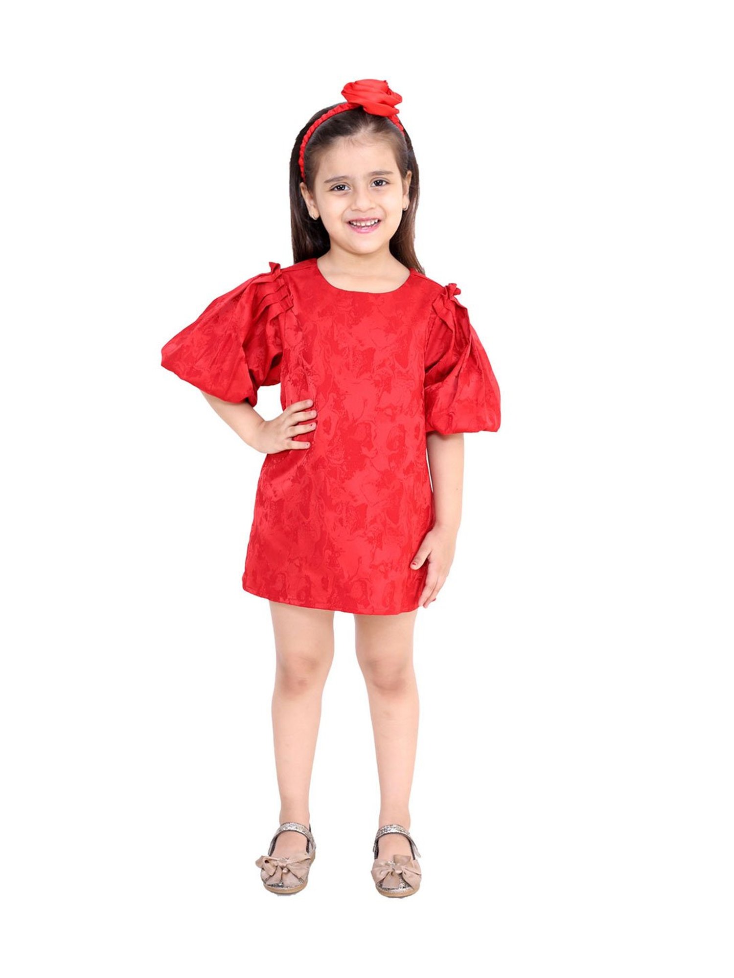 KidsDew Kids Red Printed Dress