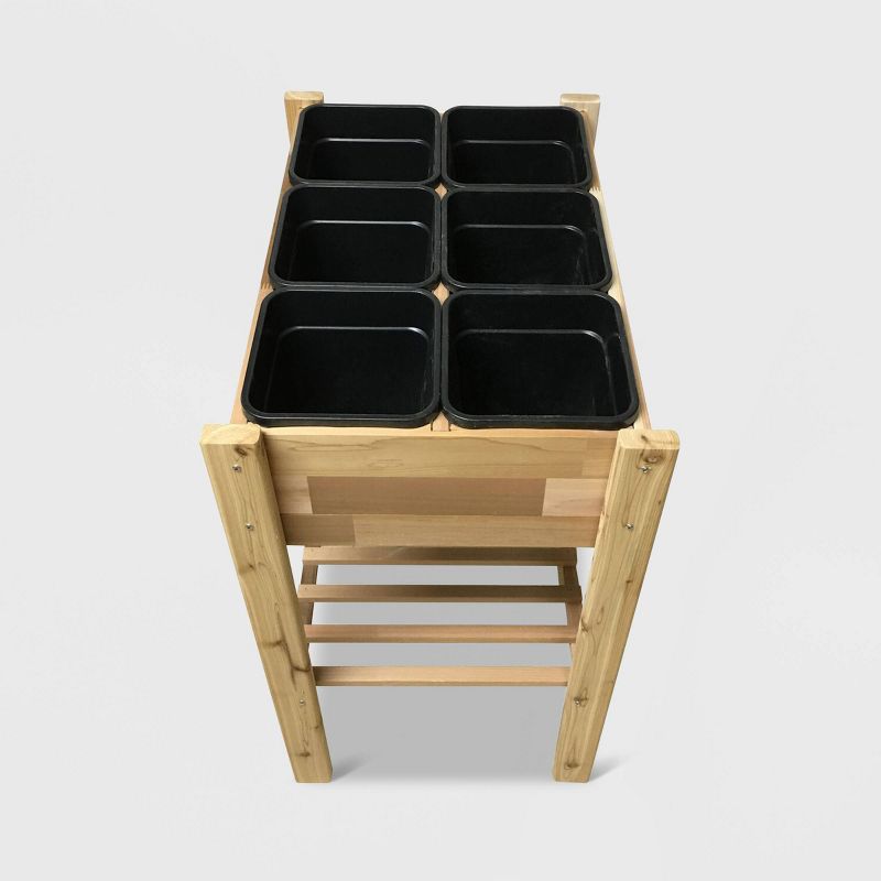 Rectangular Elevated Garden Bed With Removable Liners Cedar - GRO Products