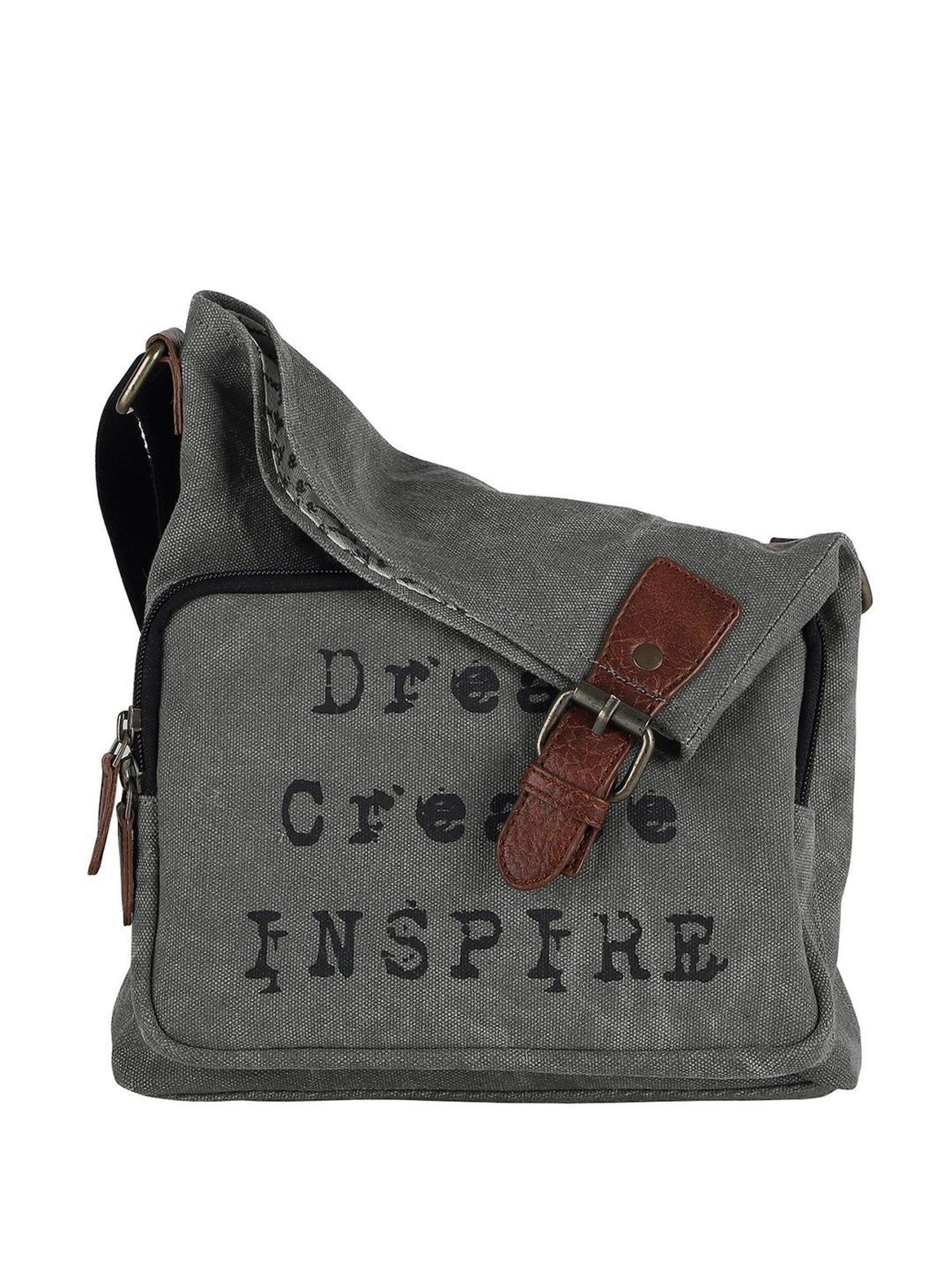 HiLEDER Brown Textured Small Leather 12 inch Cross Body Bag