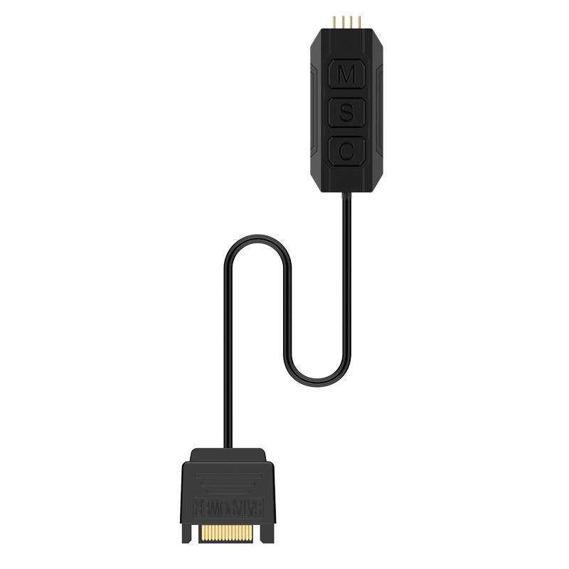 EnLabs Wireless IR Remote 12V RGB Controller,12V 4 Pin to SATA AURA RGB Controller for Cooling Fan,LED Strip,Case Fan RGB SYNC-6.6FT Distance Using