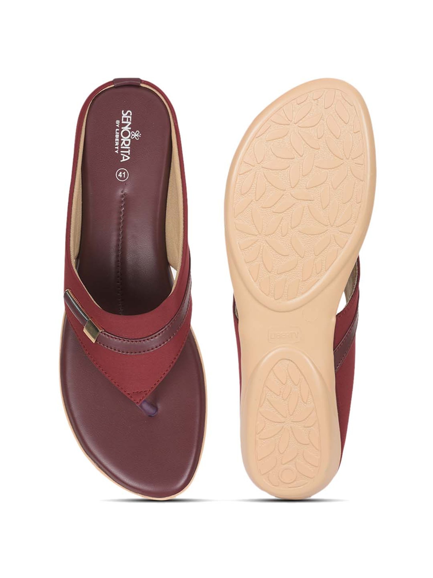 Senorita by Liberty Women's Burgundy Thong Sandals