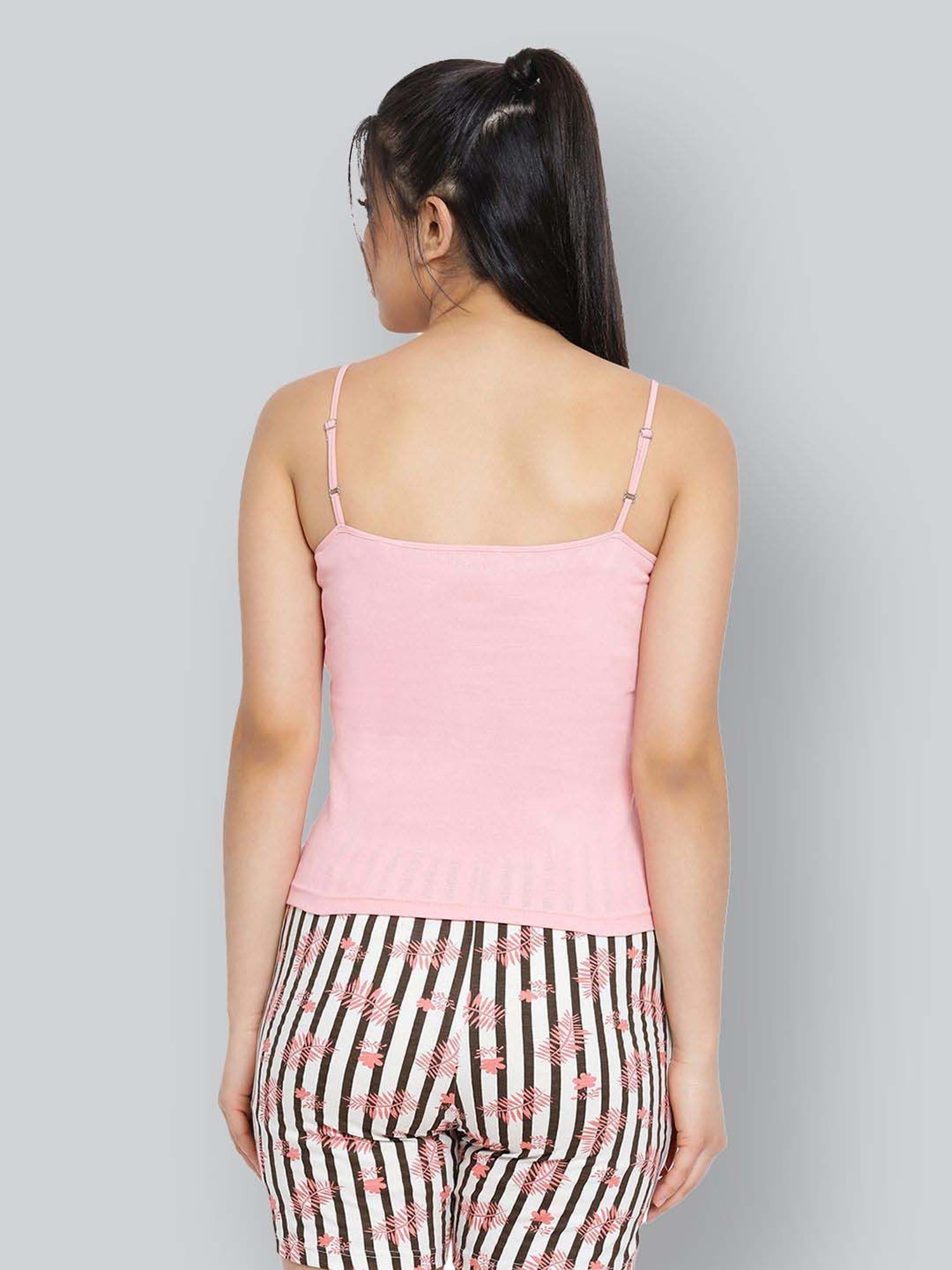 Lyra Pink Cotton Plain Camisole