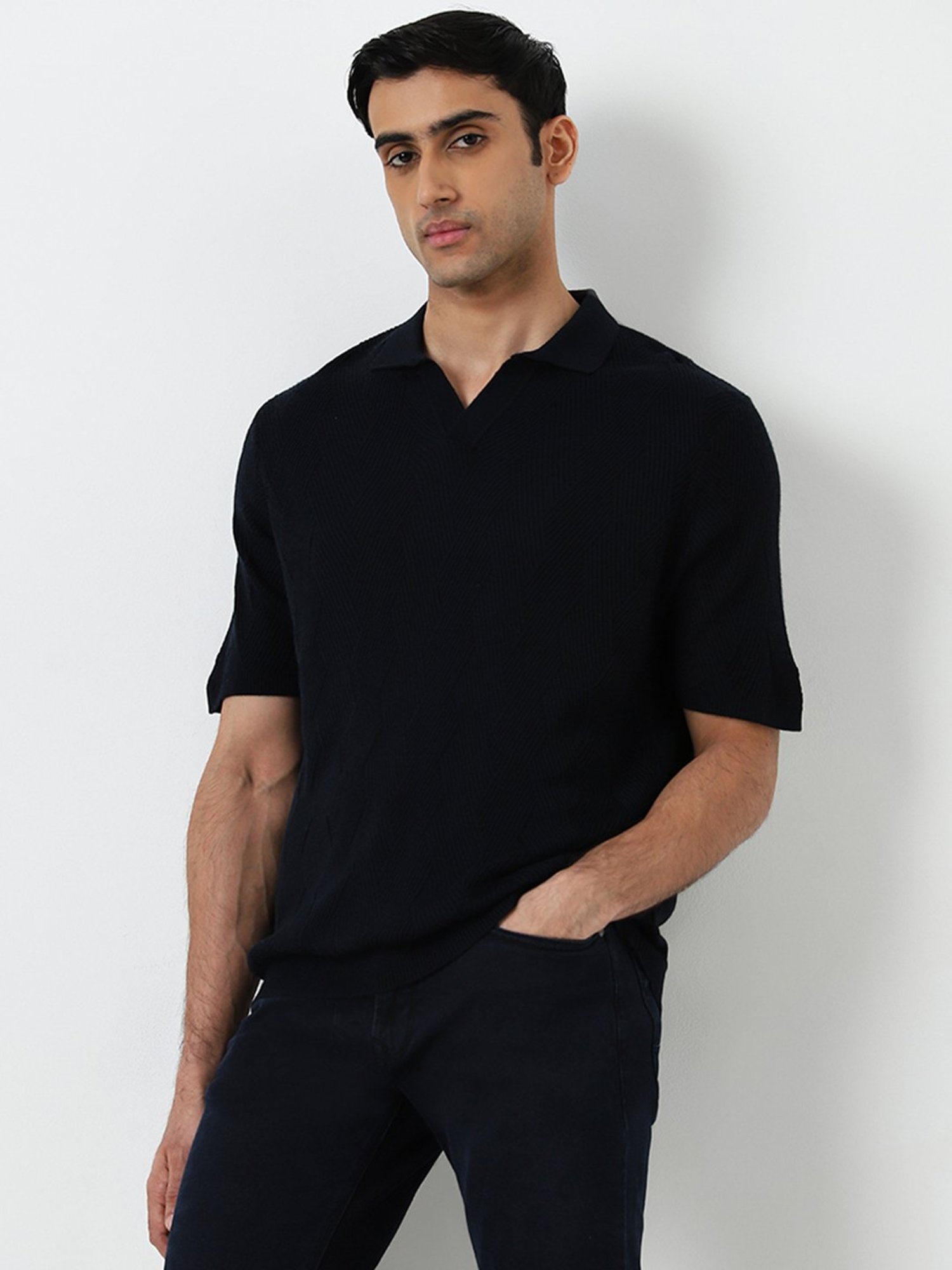 Levi's Pink Cotton Slim Fit Texture Henley T-Shirt