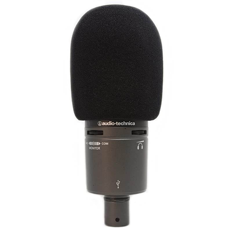 Windscreen for Audio Technica AT2020 Microphone Pop Filter made from Quality Sponge Material that Filters Unwanted Recording and Background Noises Black Color