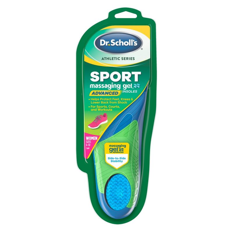 Dr. Scholl's Athletic Series Sport Massaging Gel Advanced Insoles for Women Size 6-10