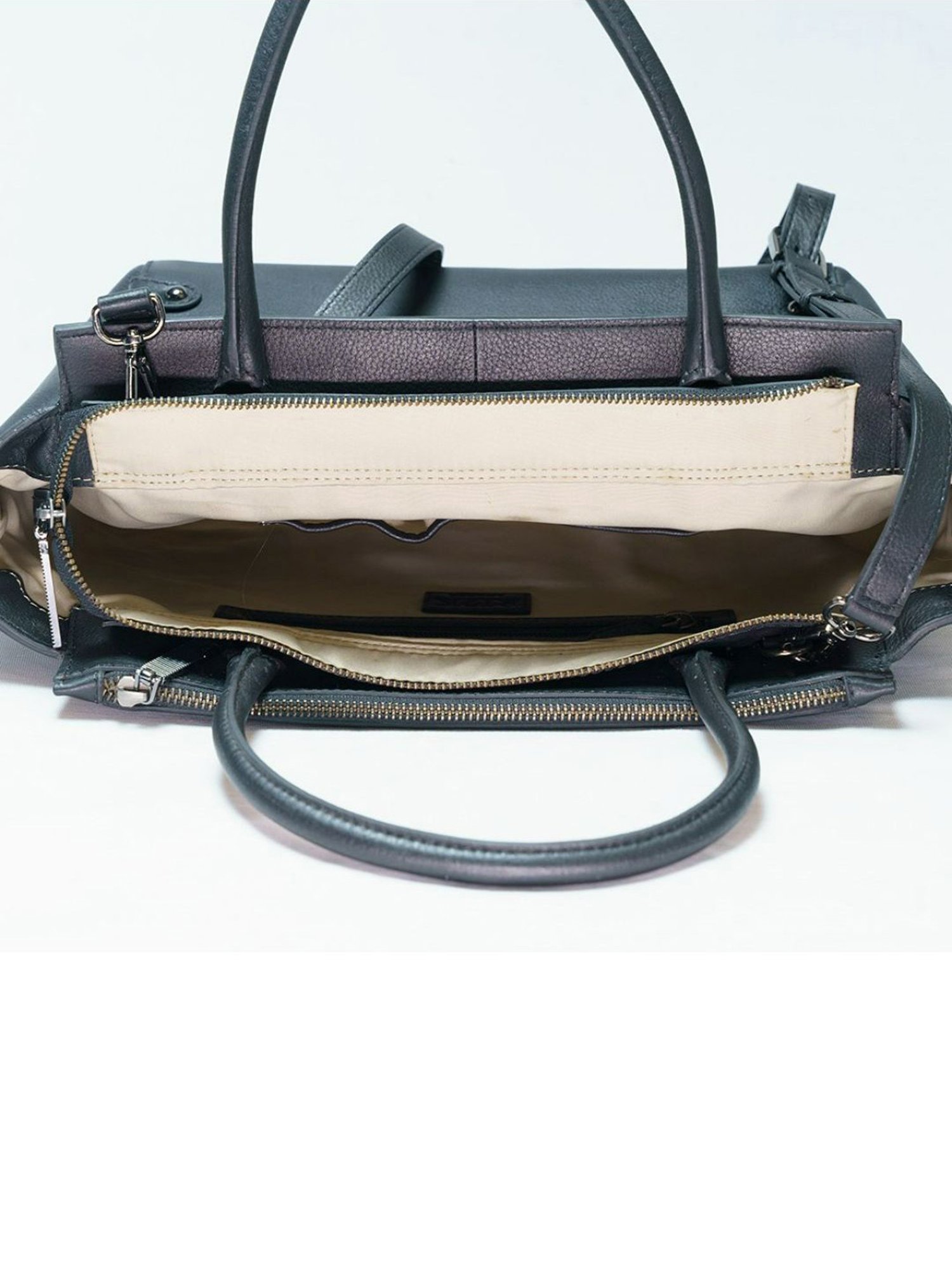 RI2K London Black Leather Large Satchel Handbag