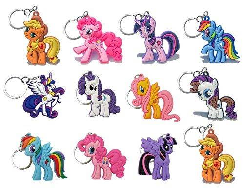 12 Pieces My Little Pony PVC Party Set Key Chains for Boys and Girls Birthday Themes