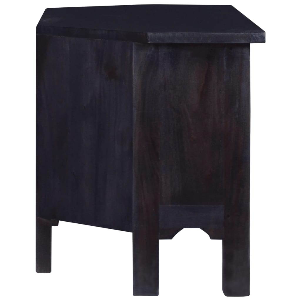 vidaXL Solid Mahogany Wood TV Cabinet Light Black Coffee Stand Unit Hifi Side