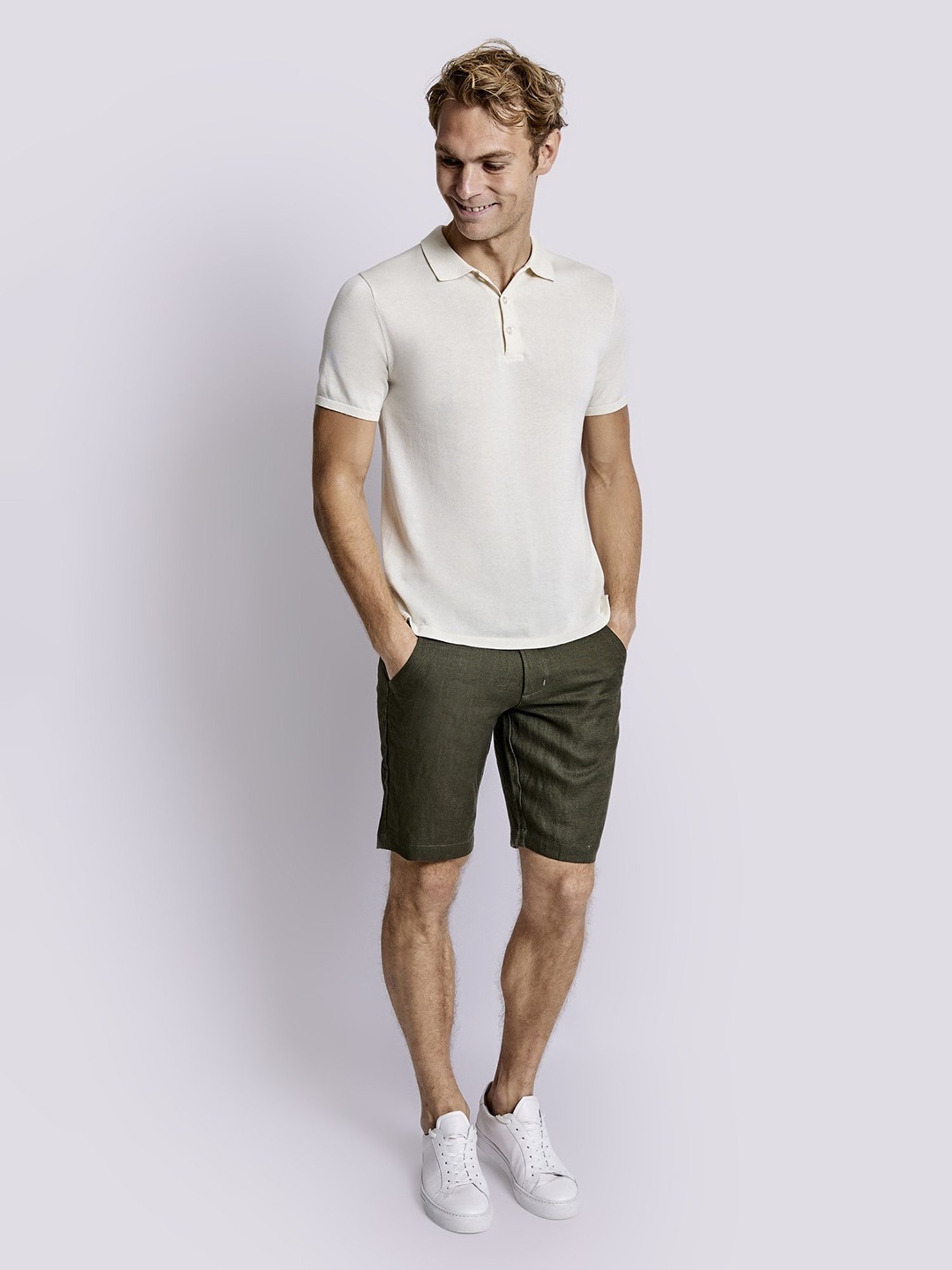 Bruun & Stengade Green Linen Regular Fit Shorts