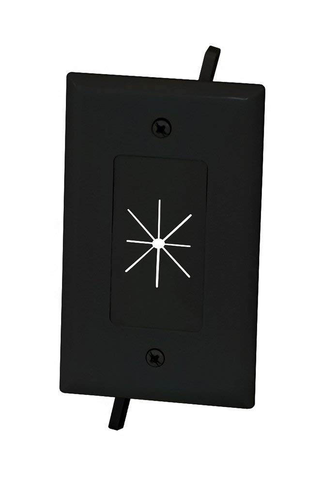 DataComm Electronics 45-0014-BK Cable Plate with Flexible Opening, 1-Gang - Black