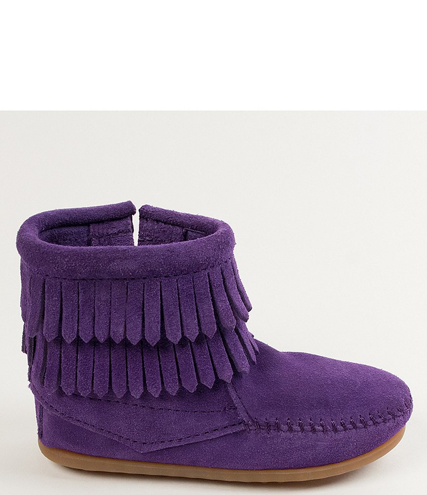 Minnetonka Girls' Double Fringe Suede Boots (Toddler)