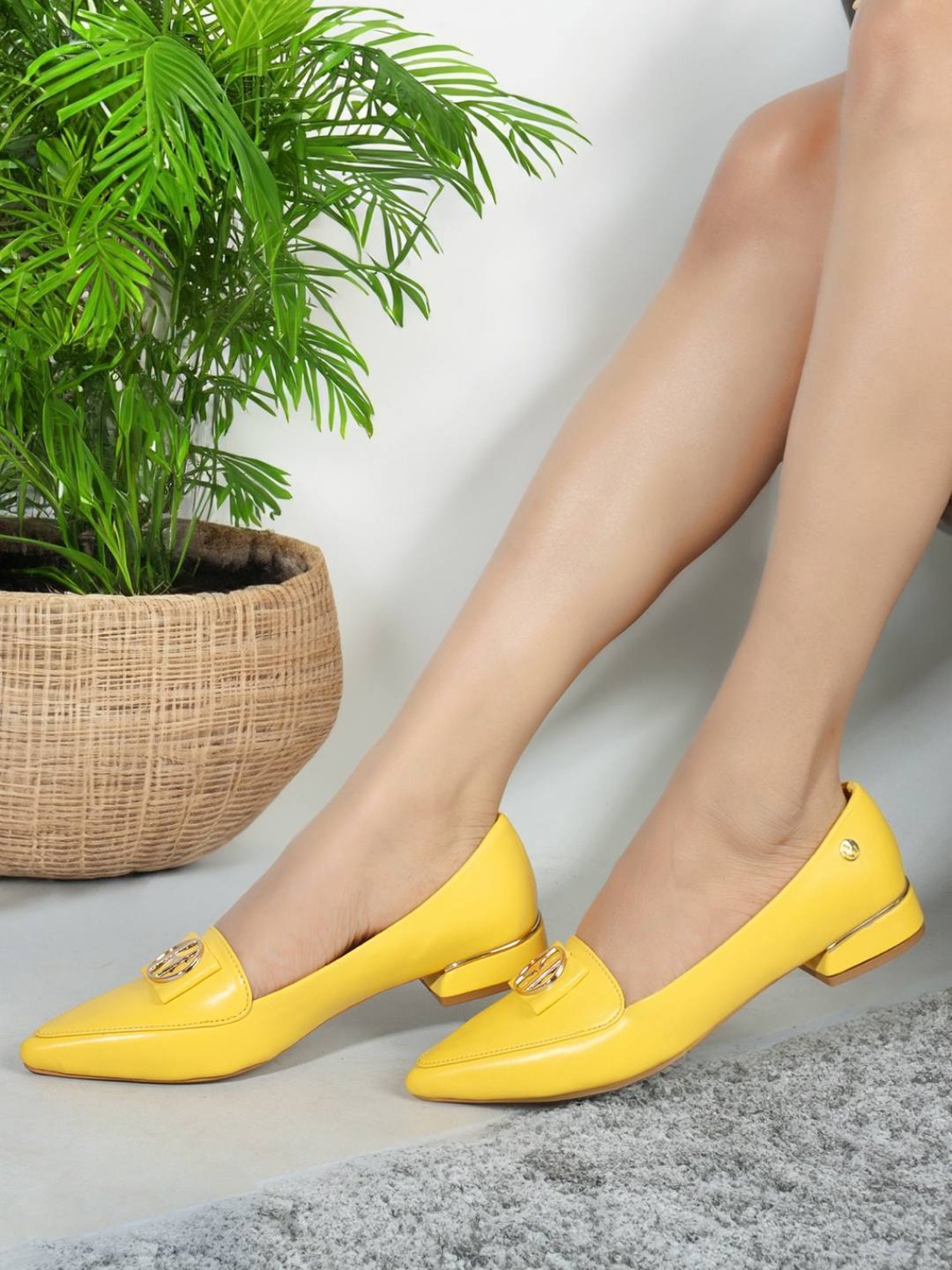 Elle Women's Yellow Casual Pumps