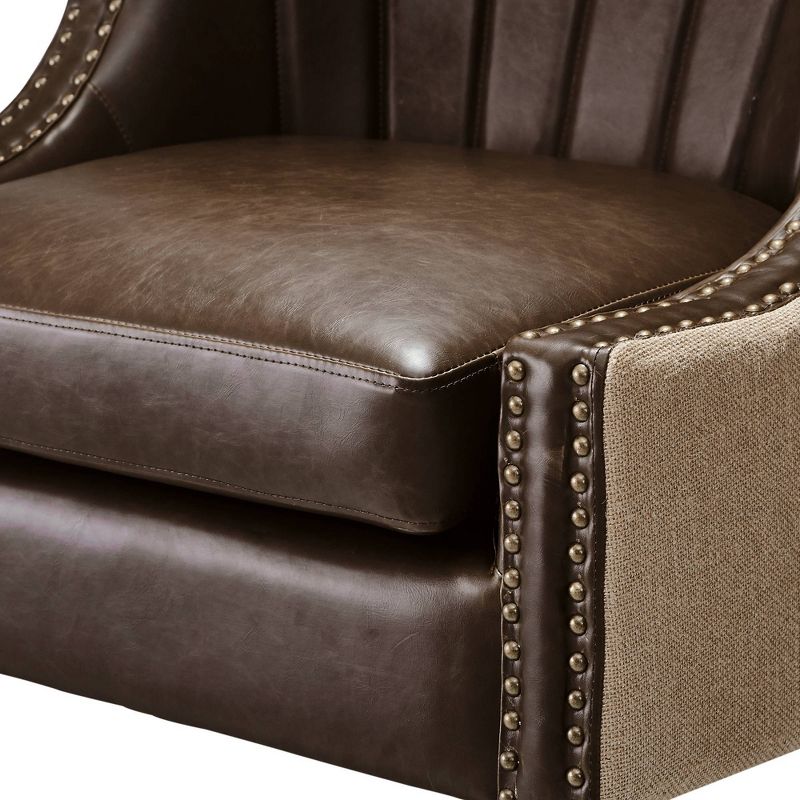 24" Amelie Mid-Century Modern Armchair Dark Brown - Adore Décor