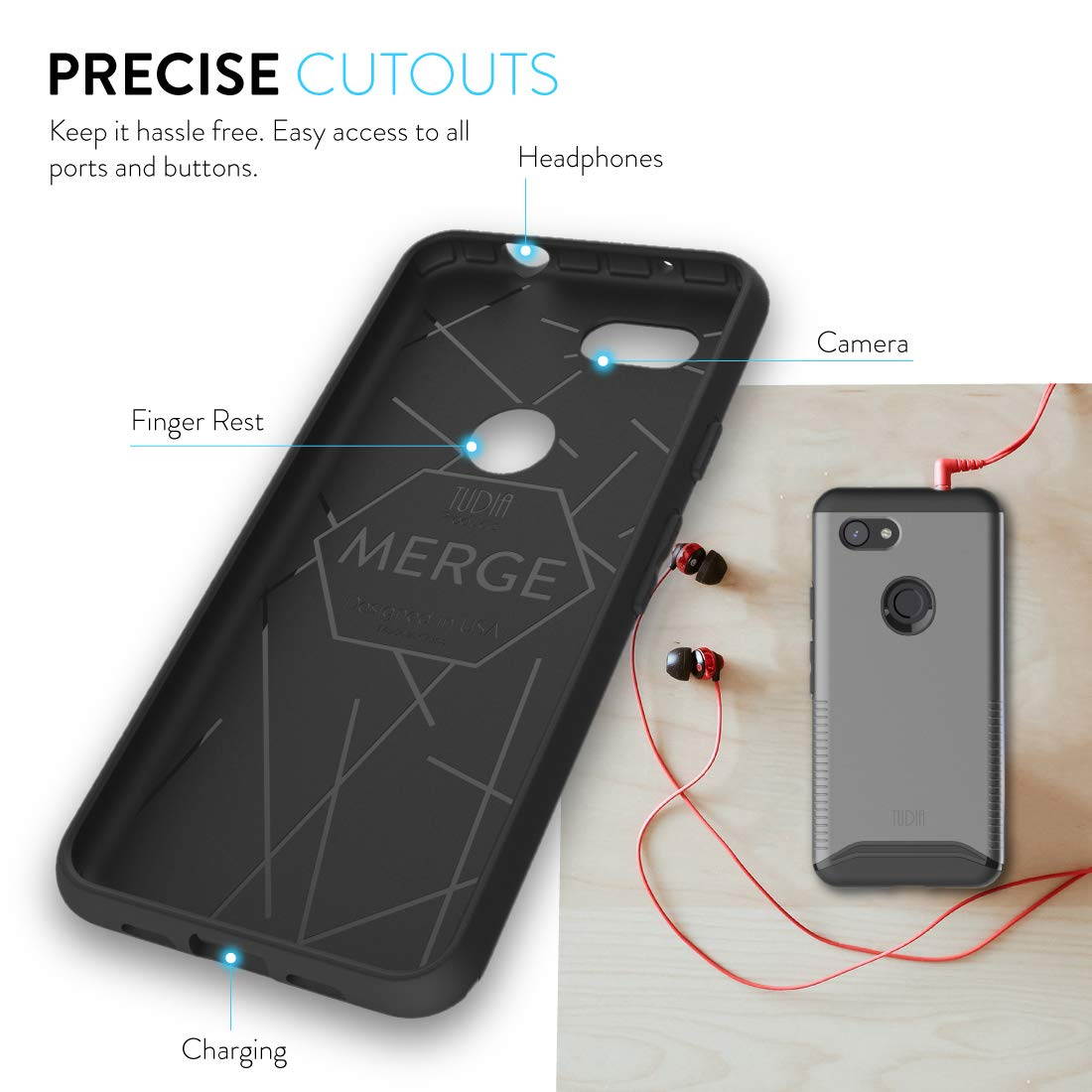 Google Pixel 3a (2019) Case, TUDIA [MERGE Series] Extreme Dual Layer Slim Precise Cutouts Phone Case For Google Pixel 3a [NOT Compatible with Pixel 3a XL Version] (Metallic Slate)