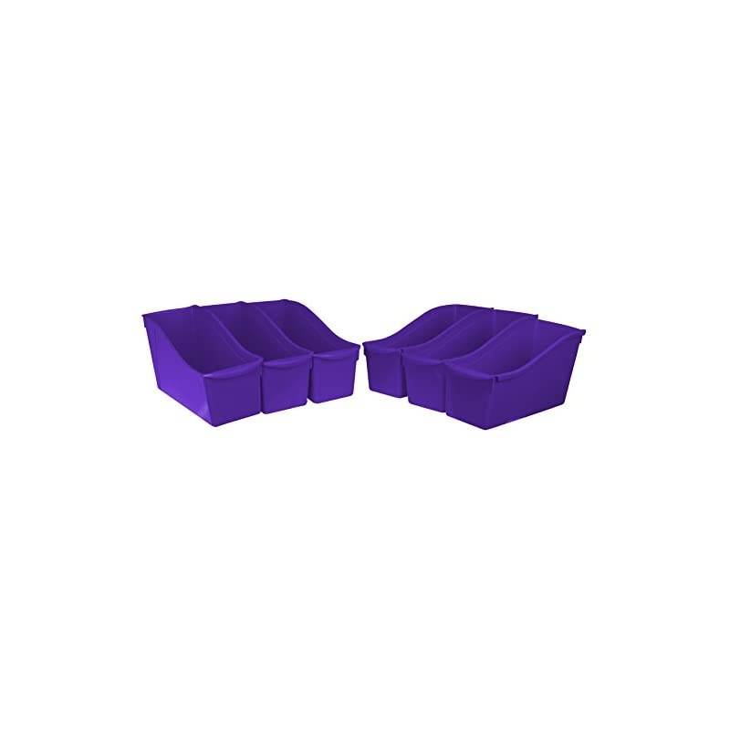 Large Book Bin, 14.3 x 5.3 x 7 Inches, Purple, Case of 6 (71103U06C)
