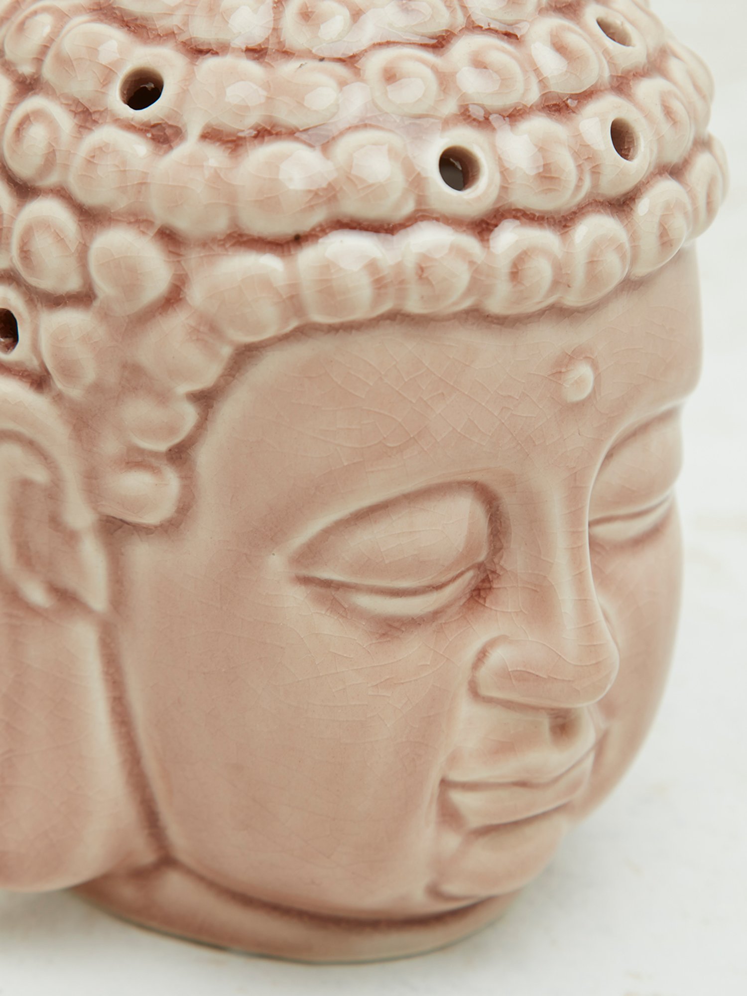 Westside Home Light Pink Ceramic Buddha Incense Stick Holder