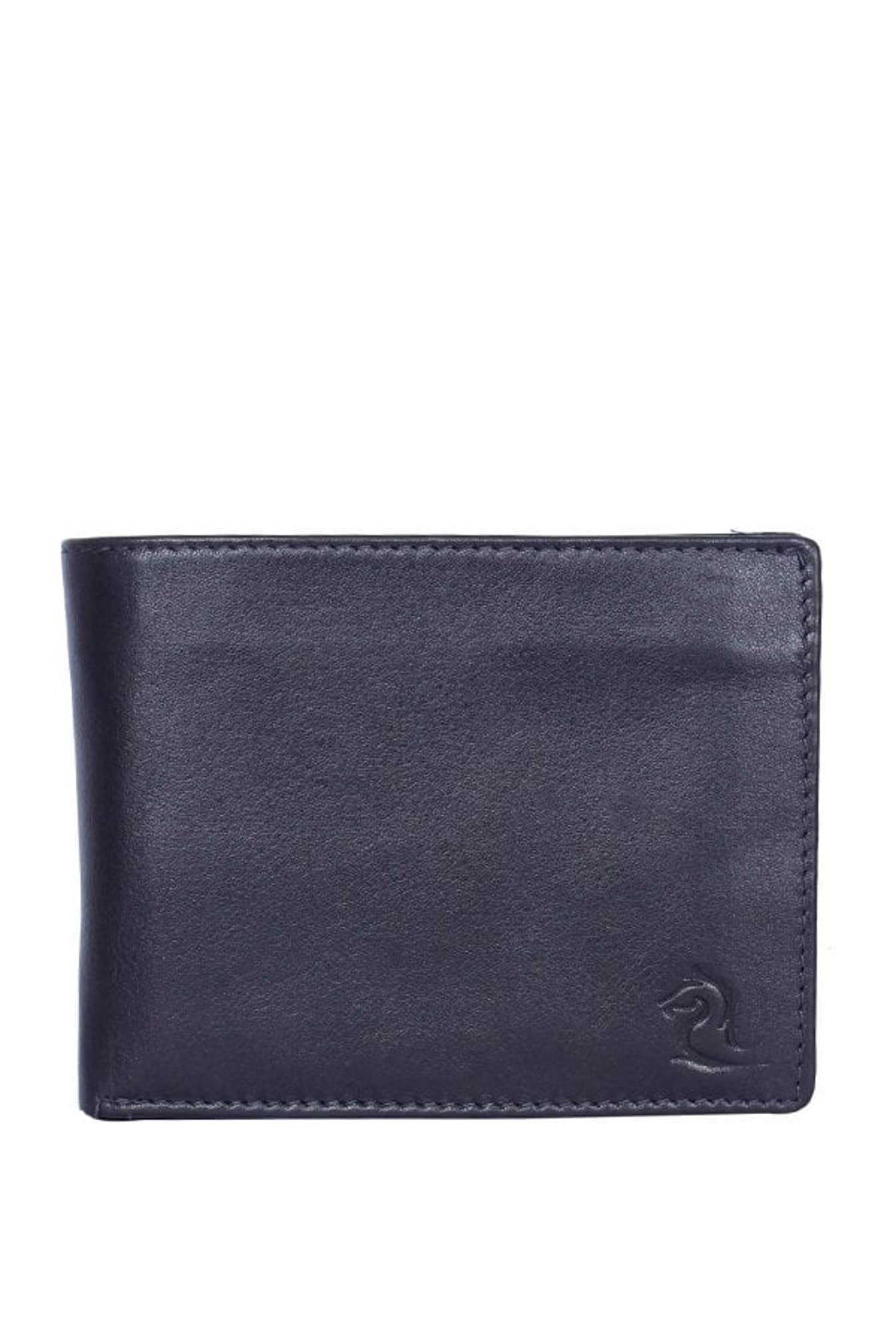 Kara Black Solid Leather Bi-Fold Wallet